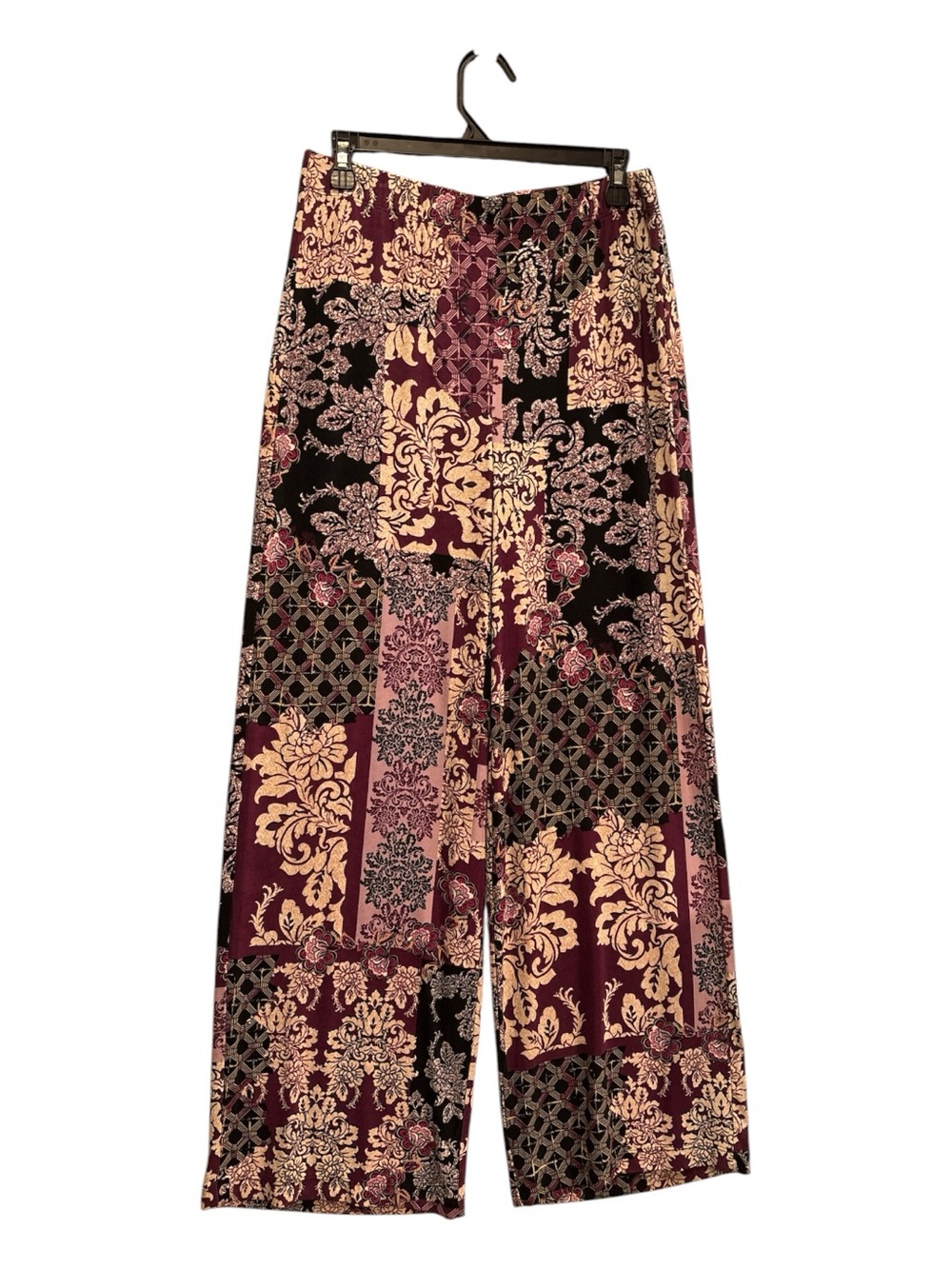 Chico’s Boho Damask Patchwork Wide Leg Palazzo Pants Size 8